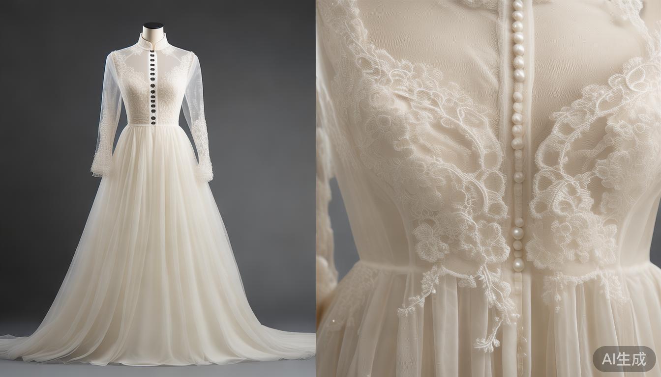 日系蕾丝雪纺欧根纱中长款连衣裙，甜美气质尽显