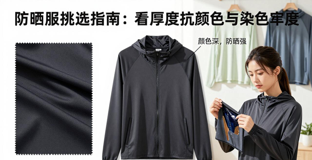 防晒服挑选指南：看厚度挑颜色，关注防晒与染色牢度