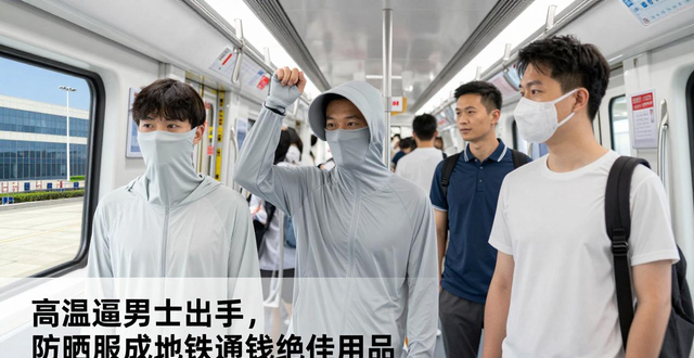 高温逼男士出手，防晒服成地铁通勤绝佳用品