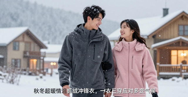 秋冬超暖情侣抓绒冲锋衣，一衣三穿应对多变气候