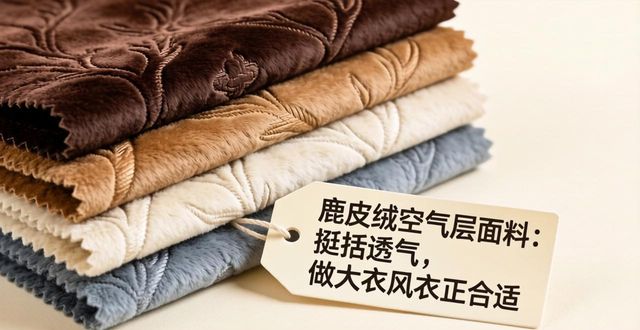 鹿皮绒空气层面料：挺括透气，做大衣风衣正合适